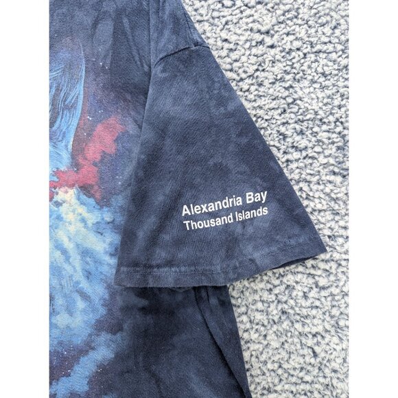 The Mountain Shirt Mens 2XL Wolf Moon Space Short Sleeve Colorful Tie Dye Blue - Picture 7 of 12